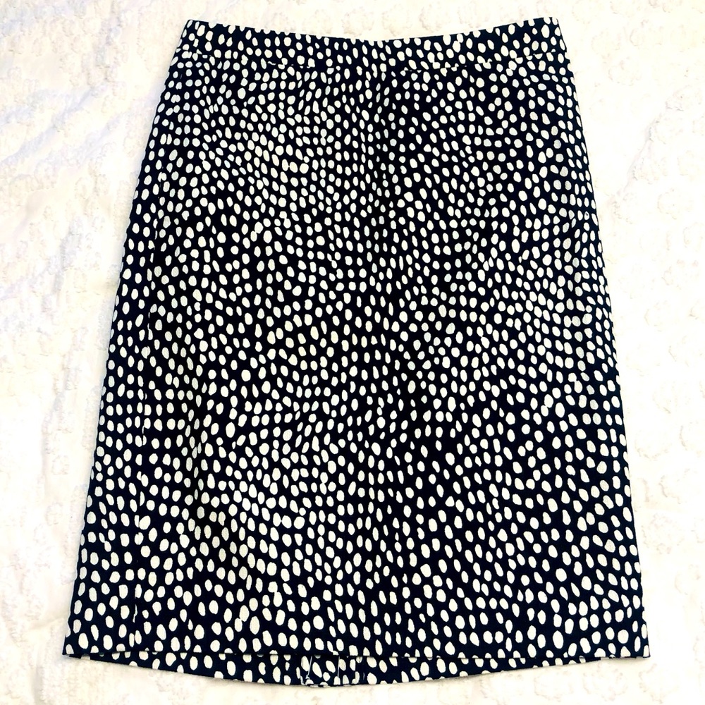 NWT J. Crew Factory Leopard Print Pencil Skirt Navy & white size 00